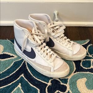 Nike Blazer White and Navy Sneaker